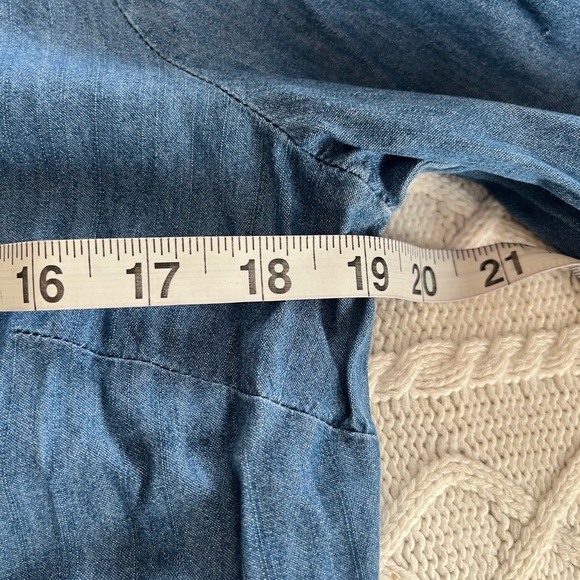 Tommy Hilfiger Blue Denim Chambray Shirt Dress Ruffle Hem Women’s size 8 - Picture 12 of 15